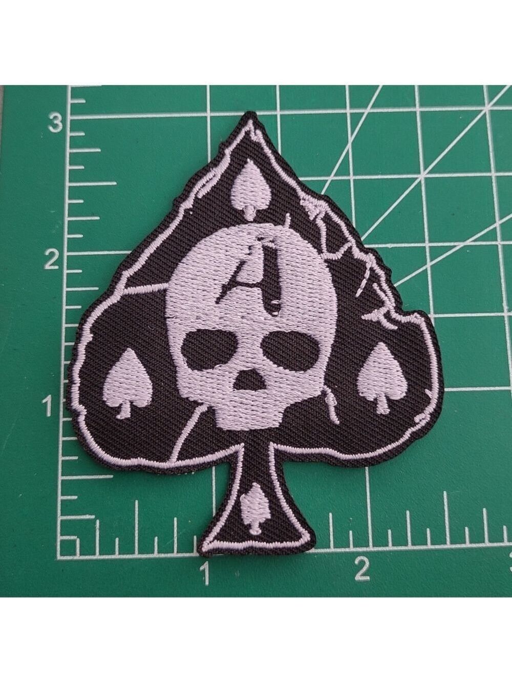Black and White Skull Spade Patch